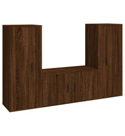 Ensemble de meubles TV 3 pcs Chêne marron Bois d'ingénierie