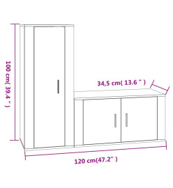 Ensemble de meubles TV 2 pcs chêne sonoma bois d'ingénierie