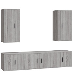 Ensemble de meubles TV 5 pcs Sonoma gris Bois d'ingénierie