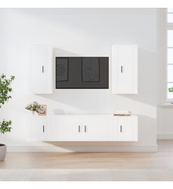 Ensemble de meubles TV 5 pcs Blanc Bois d'ingénierie