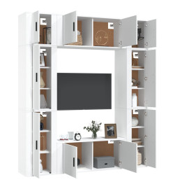 Ensemble de meubles TV 8 pcs Blanc Bois d'ingénierie