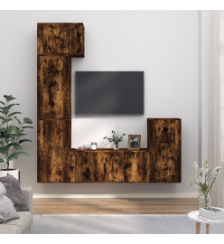 Ensemble de meubles TV 5 pcs Chêne fumé Bois d'ingénierie