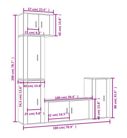 Ensemble de meubles TV 5 pcs Chêne fumé Bois d'ingénierie