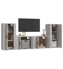 Ensemble de meubles TV 4 pcs Sonoma gris Bois d'ingénierie