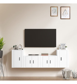 Ensemble de meubles TV 4 pcs Blanc Bois d'ingénierie