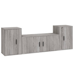 Ensemble de meubles TV 3 pcs Sonoma gris Bois d'ingénierie