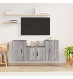 Ensemble de meubles TV 3 pcs Sonoma gris Bois d'ingénierie