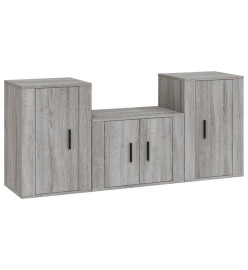 Ensemble de meubles TV 3 pcs Sonoma gris Bois d'ingénierie