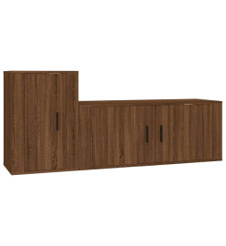 Ensemble de meubles TV 2 pcs Chêne marron Bois d'ingénierie