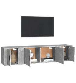 Ensemble de meubles TV 3 pcs Gris béton Bois d'ingénierie