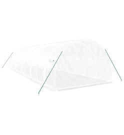 Serre avec cadre en acier blanc 30 m² 10x3x2 m