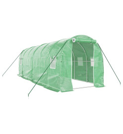 Serre avec cadre en acier vert 12 m² 6x2x2 m