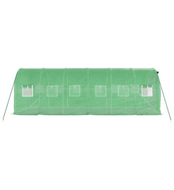 Serre avec cadre en acier vert 12 m² 6x2x2 m