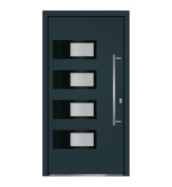 Porte d'entrée Anthracite 100x200 cm Aluminium et PVC