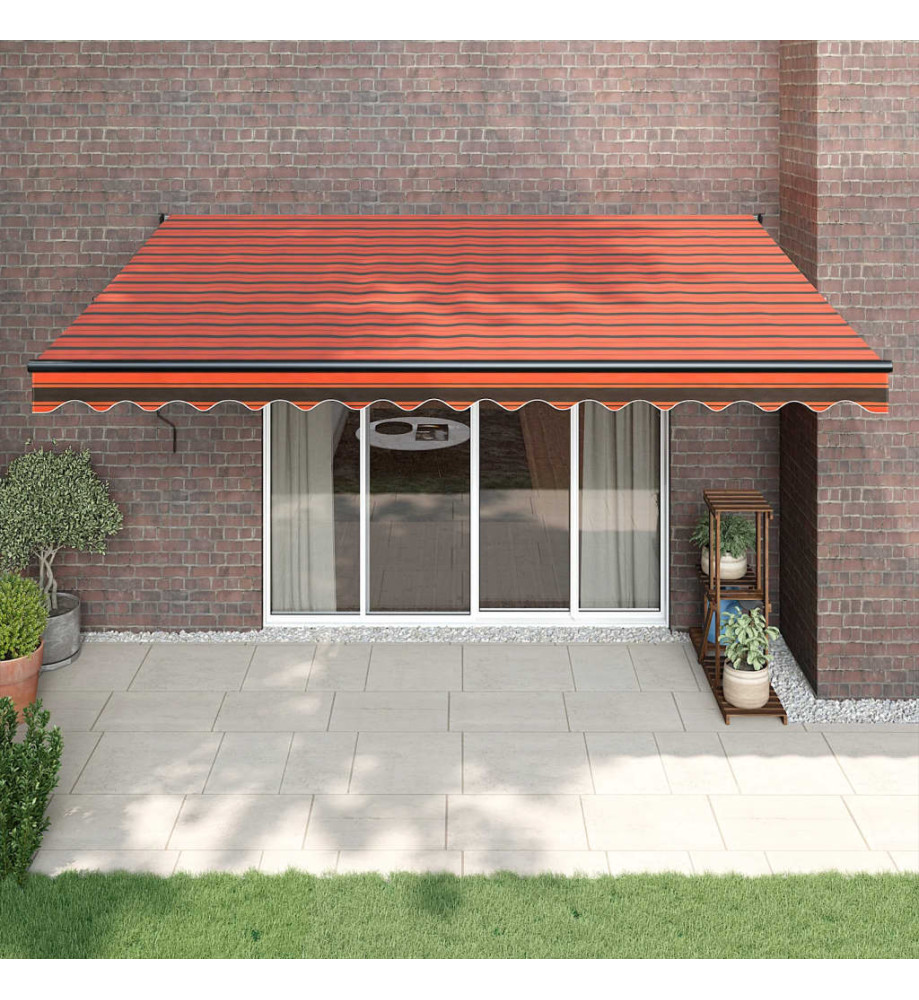 Auvent rétractable automatique orange et marron 4,5x3 m