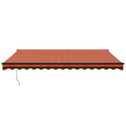 Auvent rétractable orange et marron 4,5x3 m tissu et aluminium