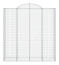 Paniers à gabions arqués 2 pcs 200x50x200/220 cm Fer galvanisé