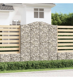 Paniers à gabions arqués 2 pcs 200x30x220/240 cm fer galvanisé