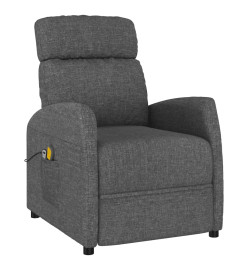 Fauteuil de massage inclinable Gris foncé Tissu