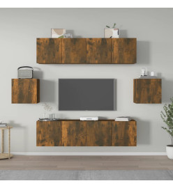 Ensemble de meubles TV 6 pcs Chêne fumé Bois d'ingénierie