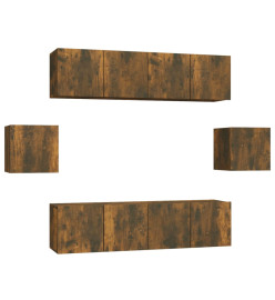 Ensemble de meubles TV 6 pcs Chêne fumé Bois d'ingénierie