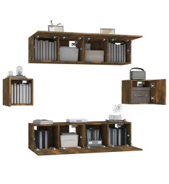 Ensemble de meubles TV 6 pcs Chêne fumé Bois d'ingénierie