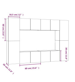 Ensemble de meubles TV 8 pcs Chêne fumé Bois d'ingénierie