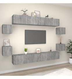 Ensemble de meubles TV 8 pcs Sonoma gris Bois d'ingénierie