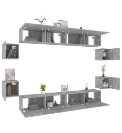 Ensemble de meubles TV 8 pcs Sonoma gris Bois d'ingénierie