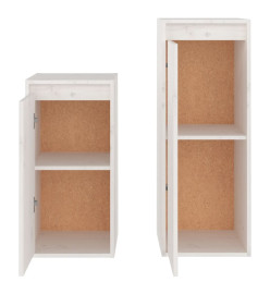 Meubles TV 2 pcs Blanc Bois massif de pin