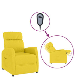 Fauteuil inclinable électrique Jaune clair Tissu