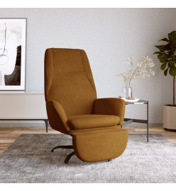 Chaise de relaxation avec repose-pied Marron Velours