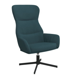 Chaise de relaxation avec tabouret Bleu Velours