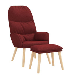 Chaise de relaxation avec tabouret Rouge bordeaux Tissu