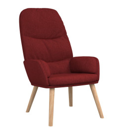 Chaise de relaxation avec tabouret Rouge bordeaux Tissu