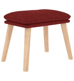 Chaise de relaxation avec tabouret Rouge bordeaux Tissu