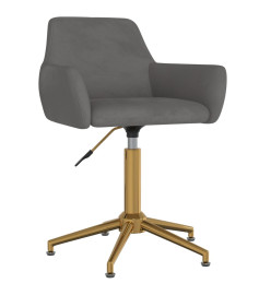 Chaise pivotante de bureau Gris foncé Velours