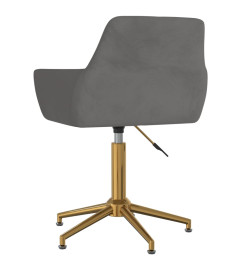 Chaise pivotante de bureau Gris foncé Velours