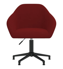 Chaise pivotante de bureau Rouge bordeaux Velours