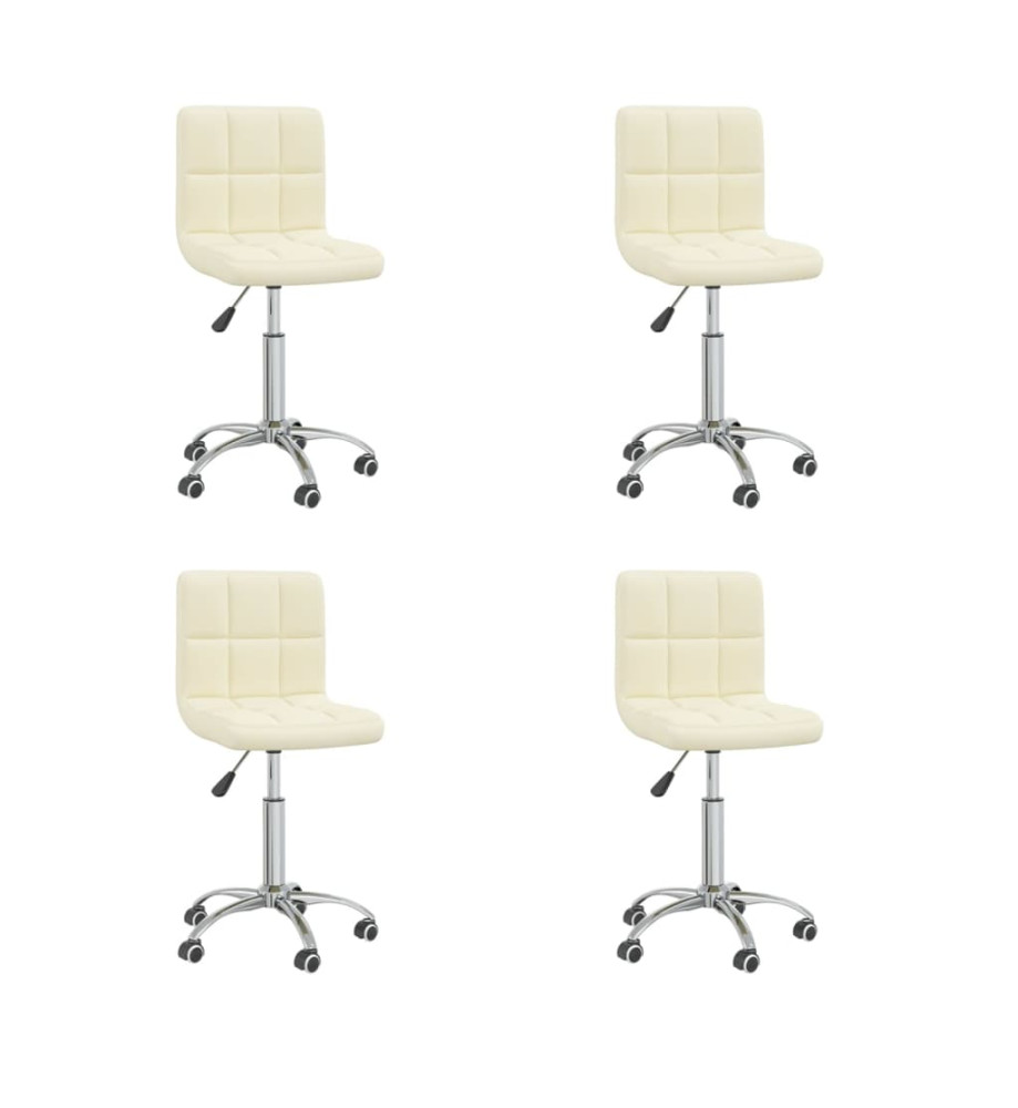 Chaises pivotantes à manger lot de 4 Crème Tissu