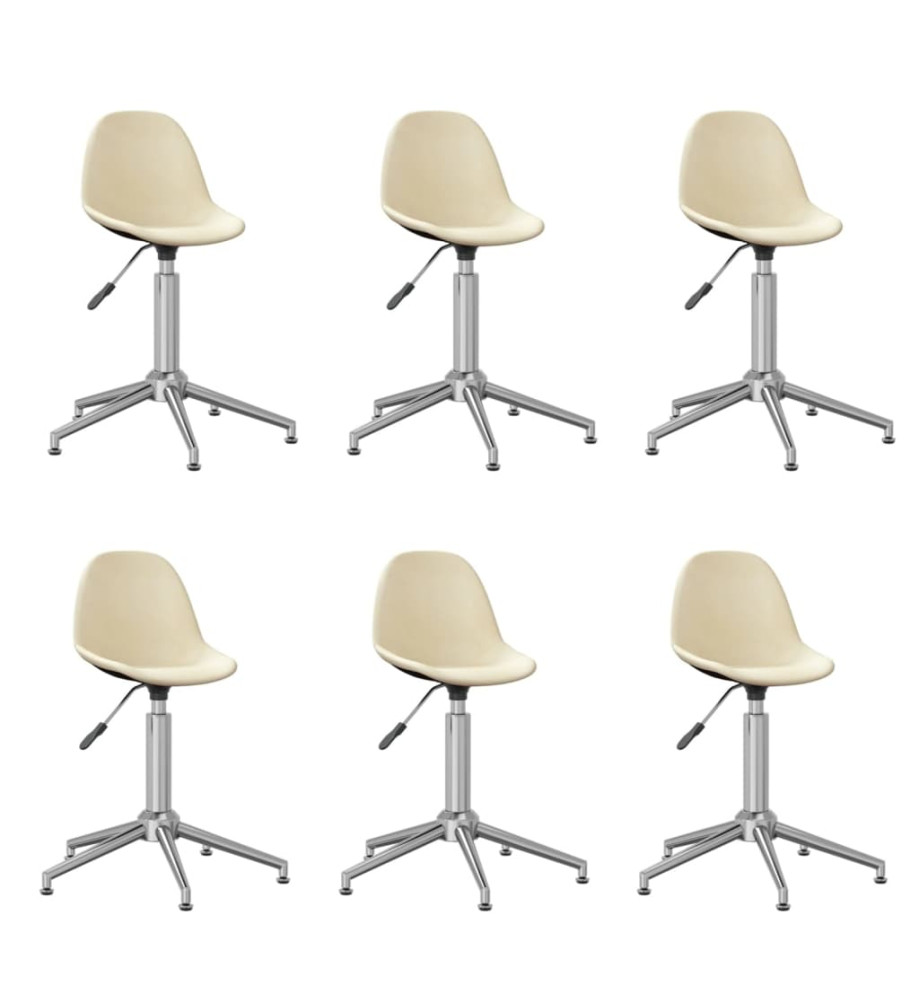 Chaises pivotantes à manger lot de 6 Crème Tissu