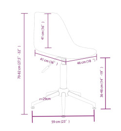 Chaises pivotantes à manger lot de 6 gris clair PP