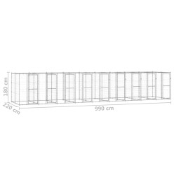 Chenil extérieur Acier galvanisé 21,78 m²