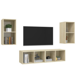 Meubles TV muraux 4 pcs Chêne sonoma Aggloméré