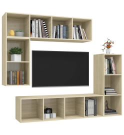 Ensemble de meubles TV 4 pcs Chêne sonoma Bois d'ingénierie