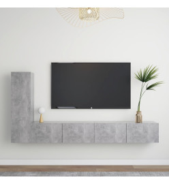 Ensemble de meuble TV 3 pcs Gris béton Aggloméré