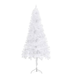 Arbre de Noël artificiel d'angle LED et boules Blanc 180 cm PVC