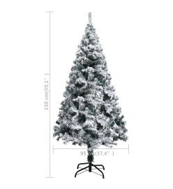 Arbre de Noël artificiel pré-éclairé et boules vert 150 cm PVC