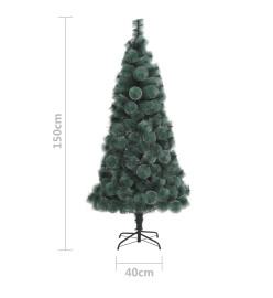 Arbre de Noël artificiel avec LED et boules Vert 150 cm PVC PE