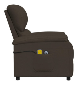 Fauteuil électrique de massage Marron foncé Tissu